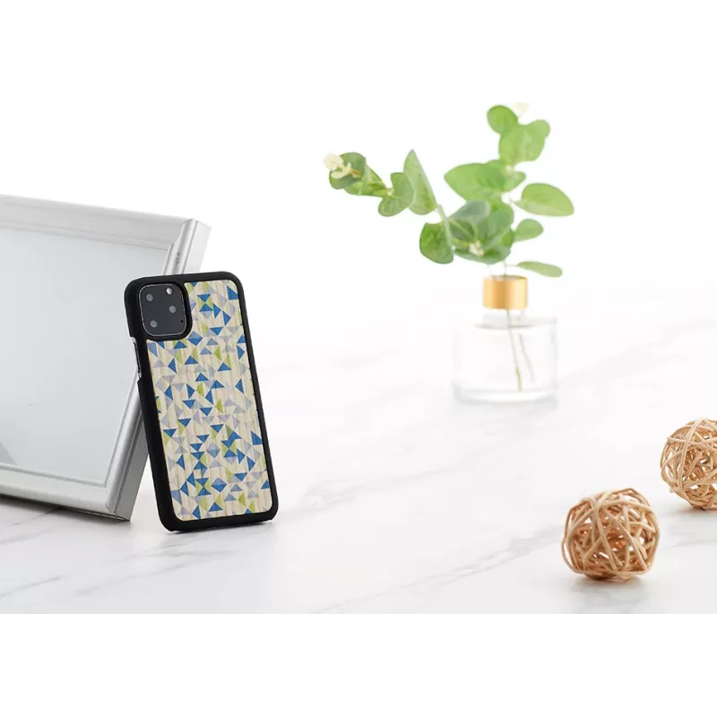 Capa para smartphone man and wood para iPhone 11 Pro – triângulo azul sobre preto, capa rígida protetora