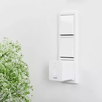 Amplificador de sinal sem fios para smart home NUKI Bridge — Bluetooth/WLAN, 230V, alcance até 10 m, 60×60×50 mm, branco