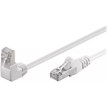 Cabo de rede Goobay CAT 5e patch 1x 90° angular, F/UTP, branco, 10 m - mistura de cobre CCA, 1x ficha RJ45 90° (8P8C) (94183)