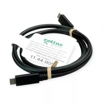 Cabo ROLINE USB3.2Gen2 PD 20V5A Type-C-C ST/ST 0,5 m - Cabo - Digital/Dados - 0,5 m (11.99.9057)