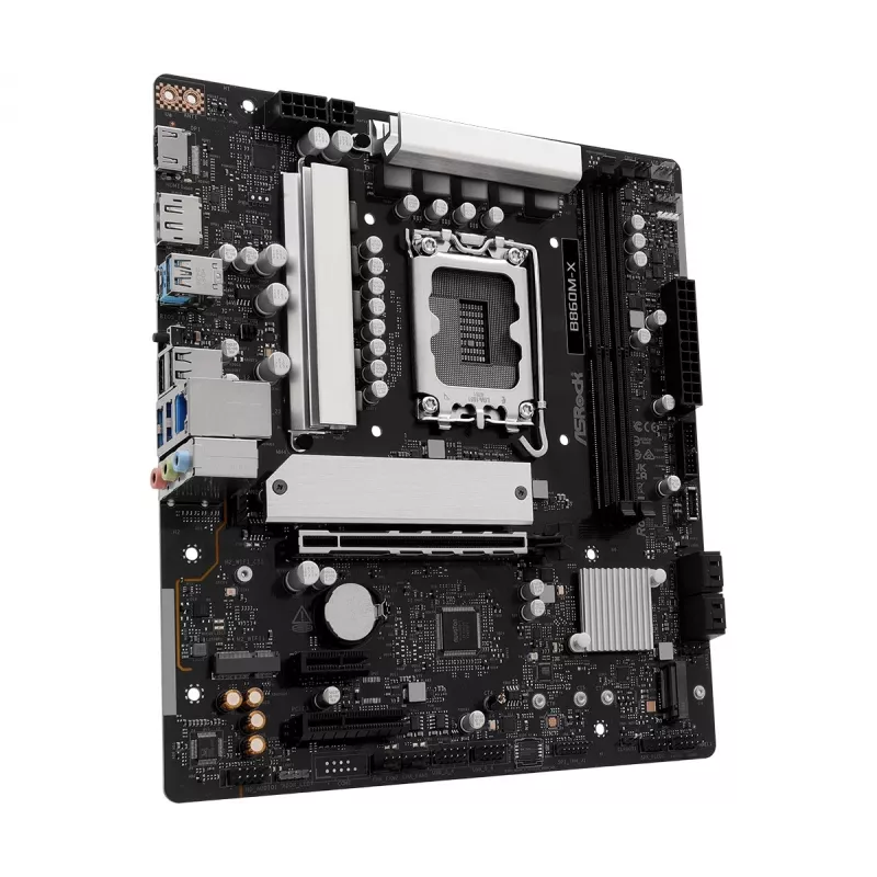 ASRock B860M-X placa-mãe, Intel B860, LGA 1851, micro ATX, DDR5