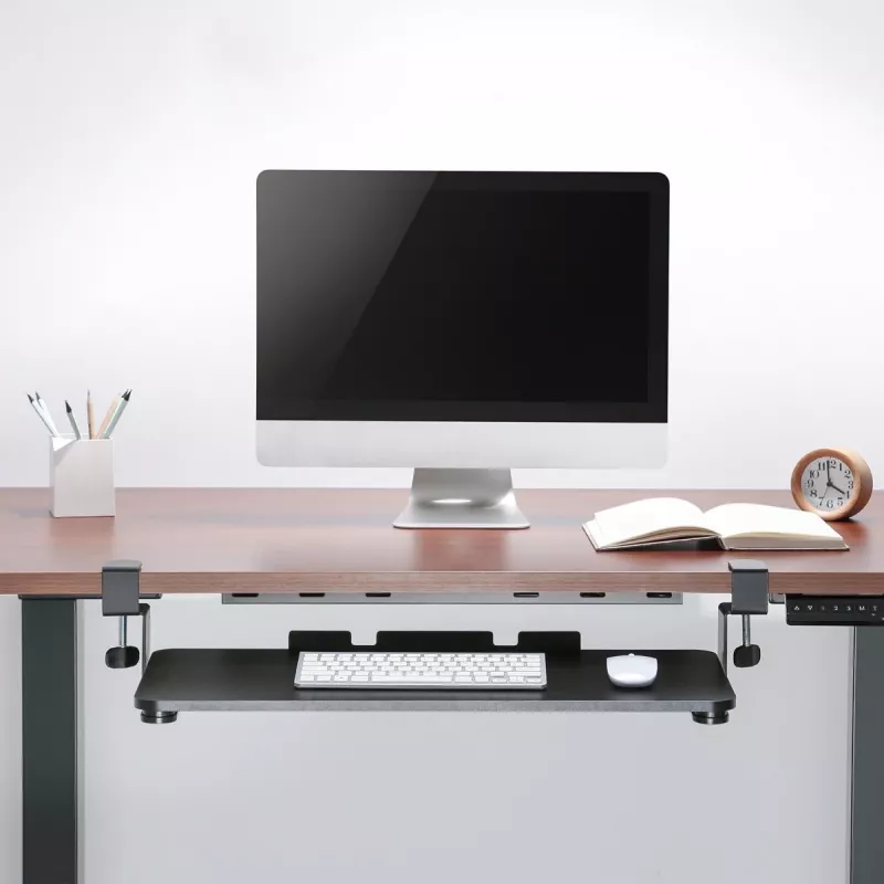 Gaveta para teclado Maclean MC-839 | Gaveta sob a secretária para teclado e rato | Prateleira para teclado com fixação | Solução ergonómica para o posto de trabalho