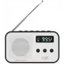 Adler AD 1907 rádio digital PLL, AM/FM, 40 estações pré-definidas, alarme com soneca, USB-C, bateria recarregável integrada, ficha de 3,5 mm, branco/preto