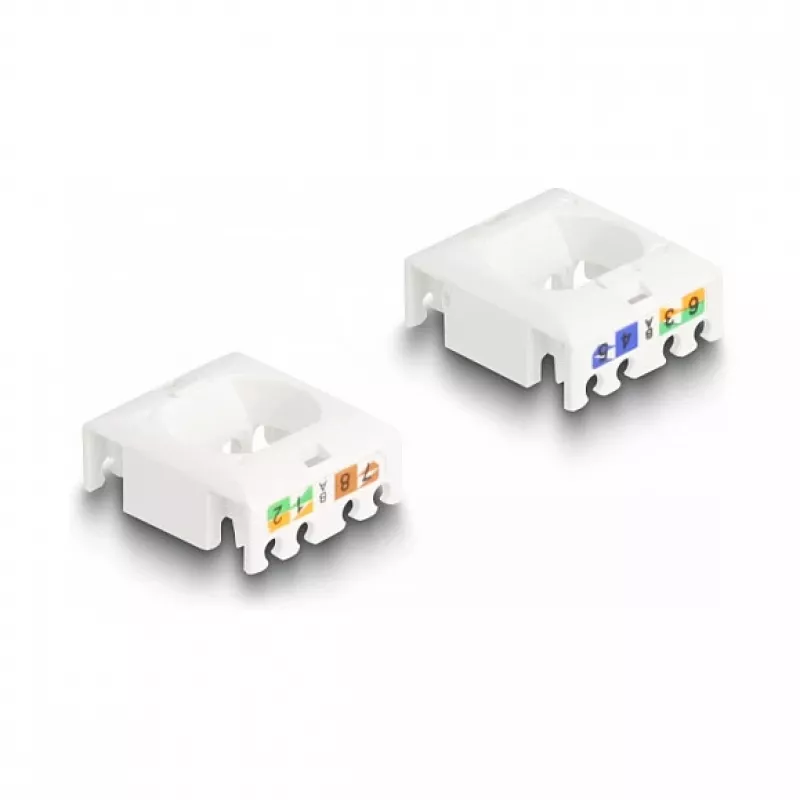 Módulo Keystone DeLOCK RJ45 fêmea para LSA Cat.6A STP com clipe de bloqueio