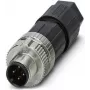 Ficha macho reta M12 Phoenix Contact com cabo reto, 4 polos, codificação A, conector (1424657)