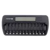 Carregador de pilhas everActive NC-1200 – carregador universal de 12 pilhas para AA/AAA, entrada de 12 V, preto