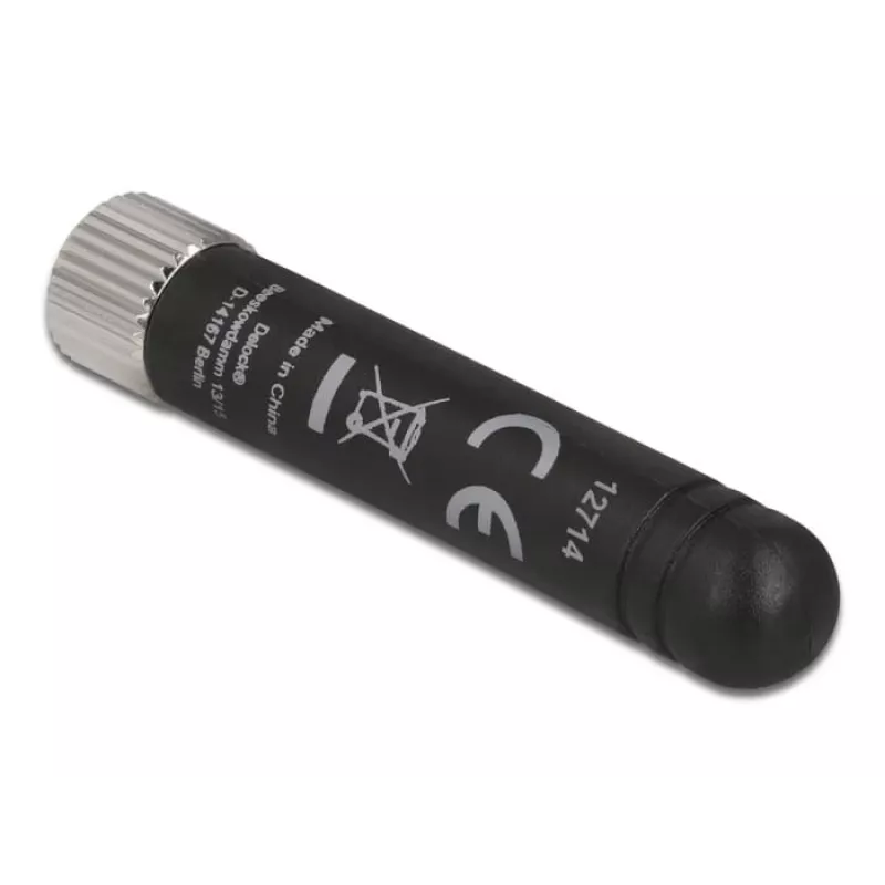 Antena WLAN 802.11 b/g/n DeLOCK conector macho RP-SMA 1,7 - 3,7 dBi preto