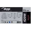 Fonte de alimentação ATX Akyga Basic AK-B1-420 420 W, ventoinha de 120 mm, PFC passivo, Cinzento
