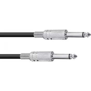 Cabo mono 6,3 mm Omnitronic 3021050D 1,5 m — cabo para instrumento/universal TS 6,3 mm, preto
