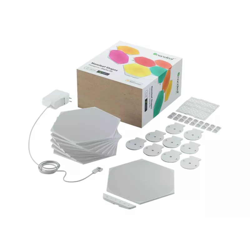 Nanoleaf Shapes Hexagons Smarter Kit, painéis de luz LED, 9 unidades, branco