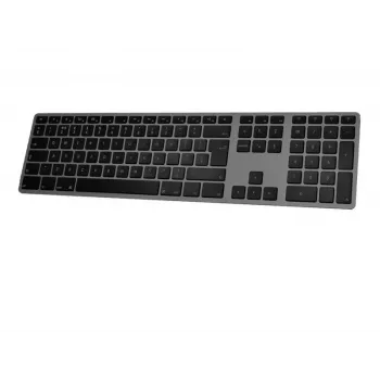 Teclado sem fios Matias FK418BTLB-UK — alumínio, retroiluminado, Space Gray