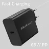 Carregador QOLTEC Super Quick PD 65W USB‑C Power Delivery 5–20V, 1x USB‑C, USB PD 3.0, ficha Type-C, 65 W