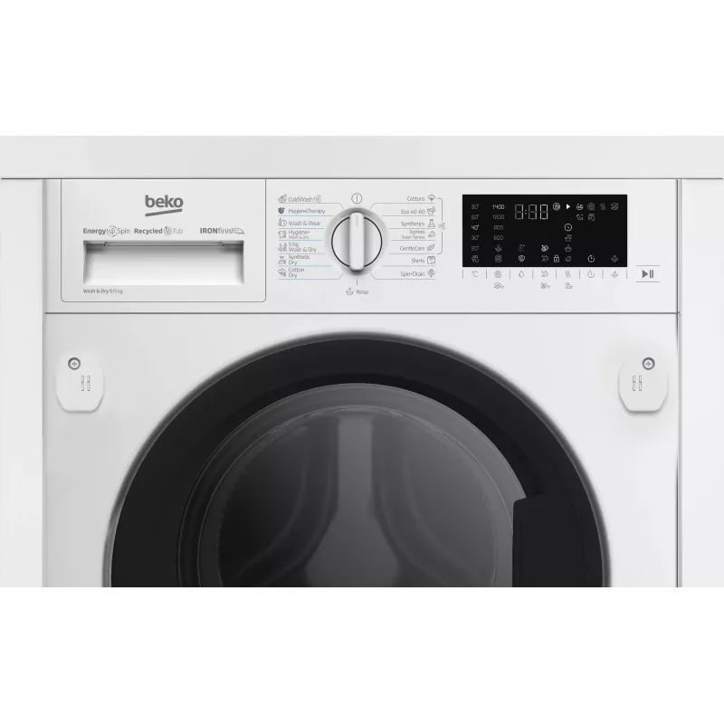 Máquina de lavar e secar BEKO B5DBT68547W encastrável, 8 kg de lavagem / 5 kg de secagem, 1400 rpm