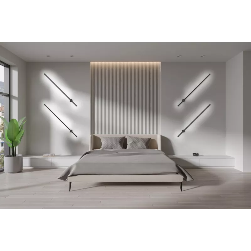 Aplique de parede LED Activejet AJE-HILTON preto NW