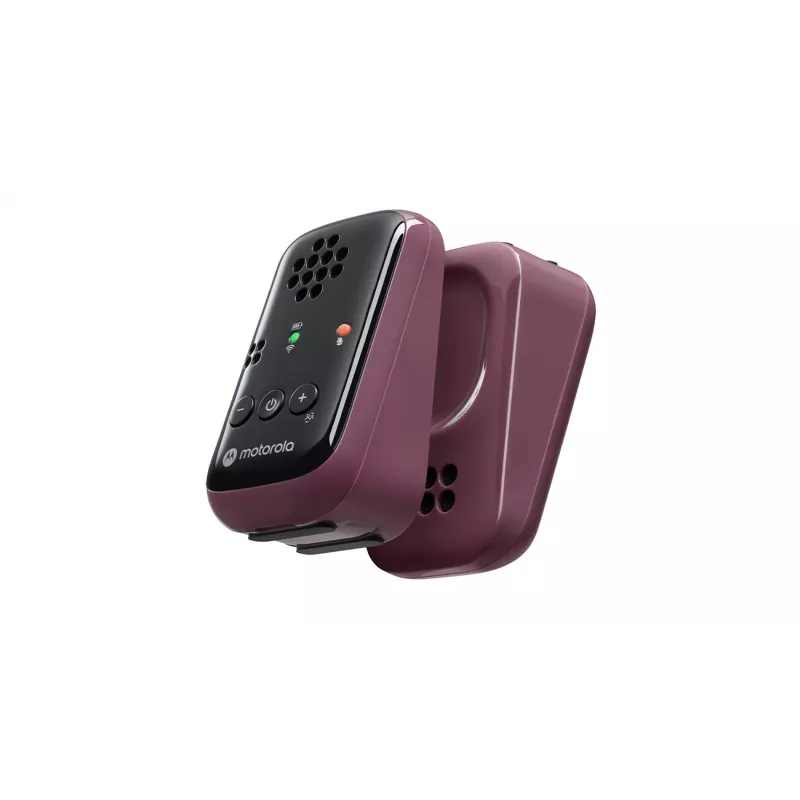 Motorola | Intercomunicador de áudio para bebé | PIP12 | Som HD cristalino; 10 horas de autonomia da bateria; O design portátil e magnético desliga automaticamente os aparelhos | Bordô