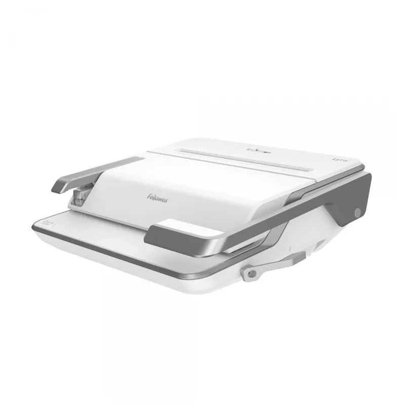 Fellowes Encadernadora multifunções 3 em 1 Lyra, branco/prateado Encadernar, agrafar e perfurar num só aparelho, para formato DIN A4/ - 1 unid. (5603101)