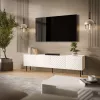 Móvel de TV cama meble LUCCA 4D, 2000×400×590 mm, branco, tampo em aglomerado
