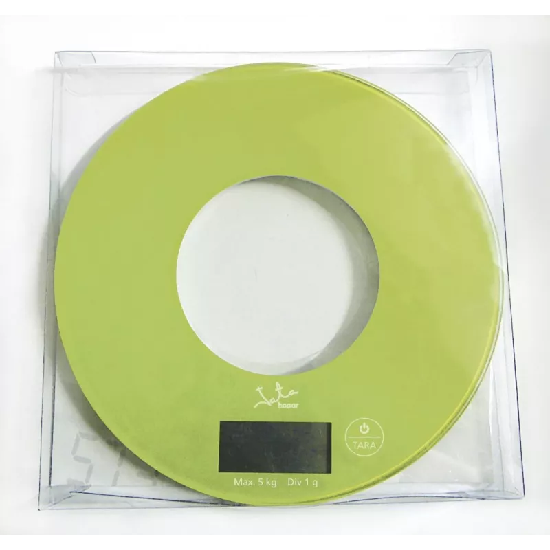 Balança de cozinha eletrónica JATA 722P verde transparente quadrada