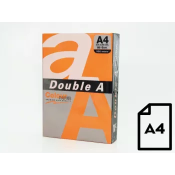 Papel colorido Double A, 80g, A4, 500 folhas, açafrão