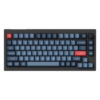 Teclado Keychron V1 Max universal USB RF Wireless Bluetooth preto cinzento 75% mecânico