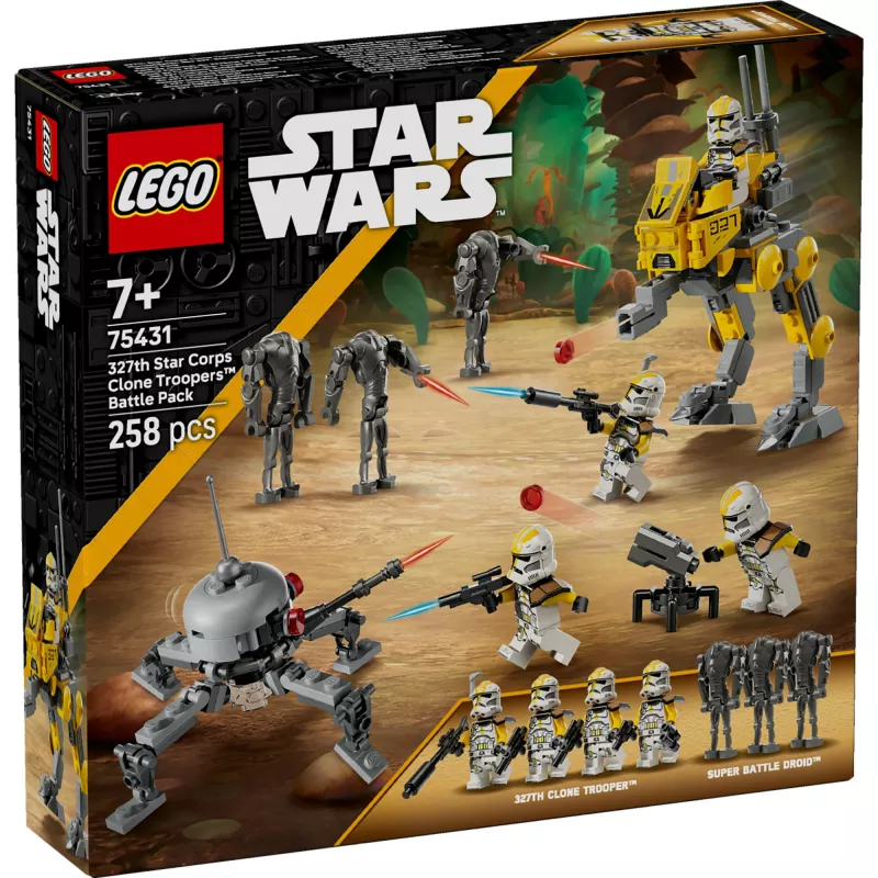 Conjunto LEGO Star Wars 327th Star Corps Clone Troopers Battle 75431 — 258 peças, 7 minifiguras, idade 7+