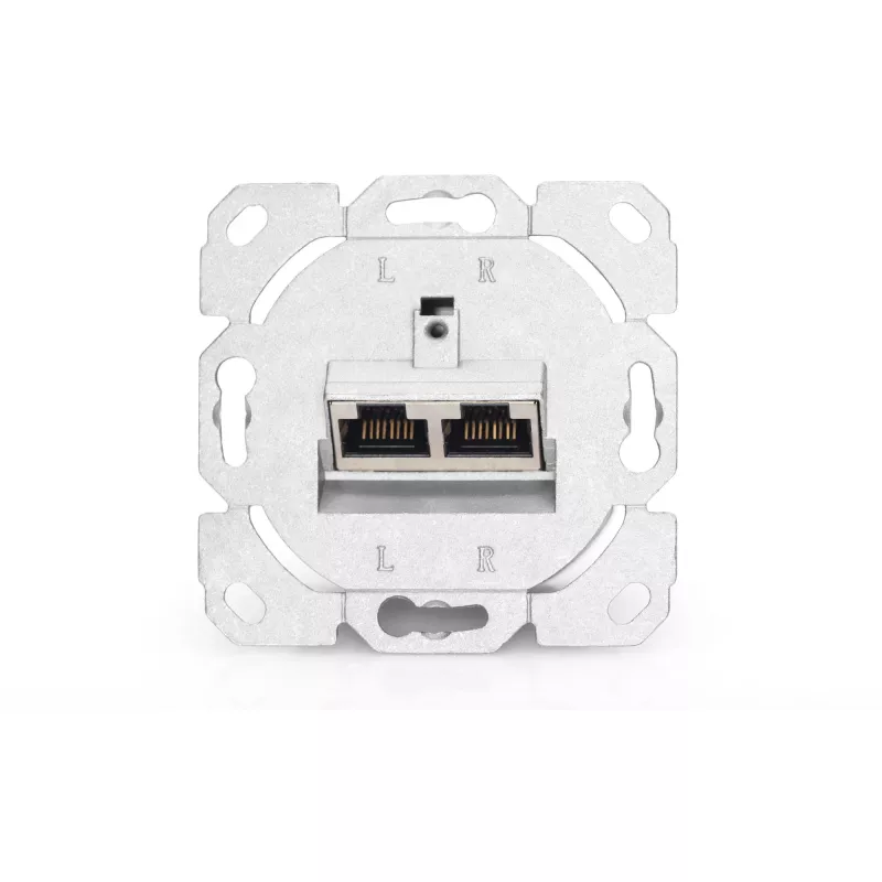 Tomada de rede Digitus DN-9007-1 CAT 6A Classe EA, 2x RJ45, blindada, de encastrar, branca
