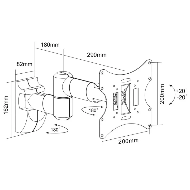 Suporte de parede ajustável Maclean MC-503A para ecrãs LCD TV LED Plasma de 23 - 42 polegadas