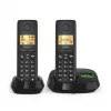 Telefone sem fios analógico/DECT Gigaset PURE 100A Duo — 2 auscultadores, alta-voz, identificação de chamadas, ecrã de 1,5 polegadas, preto