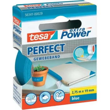 Fita adesiva de tecido Tesa extra Power 19 mm x 2,75 m, azul