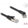 Cabo de rede DeLOCK RJ45 Cat.8.1 S/FTP 45° angular para reto 2 m preto