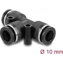 DeLOCK 60750 conector pneumático em T 10 mm com dois orifícios de montagem