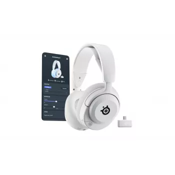 Headset Steelseries Arctis Nova 5P Wireless com arco de cabeça gaming USB Type-C Bluetooth branco