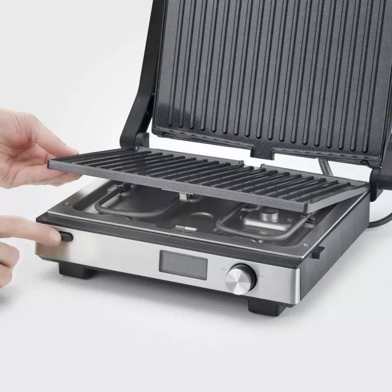 Grelhador de contacto Severin KG 2380 preto prateado 2000W aço inoxidável