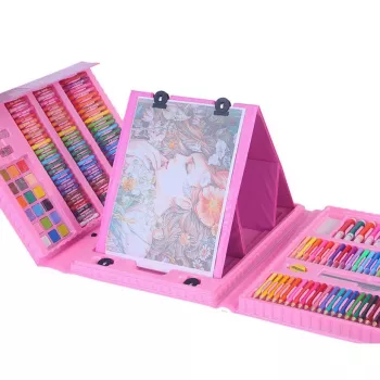 Conjunto de arte Extralink 208 peças — conjunto de pintura com pincéis, tintas, canetas