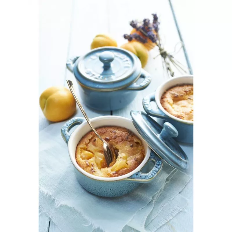 Mini Cocotte Staub redonda, 4 unid. - 200ml, turquesa antigo