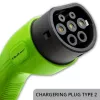 Carregador móvel para carro elétrico Qoltec ajustável 2em1 Type2 | 7kW | 230V | CEE 3 PIN | Wi-Fi | LCD | portátil | wallbox | 5m