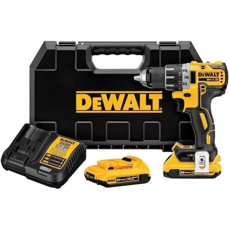 Parafusadeira a bateria DeWalt DCD791D2-QW, 18V Li-Ion, 2×2Ah baterias, bucha de aperto rápido 13 mm, 70 Nm, 1,5 kg