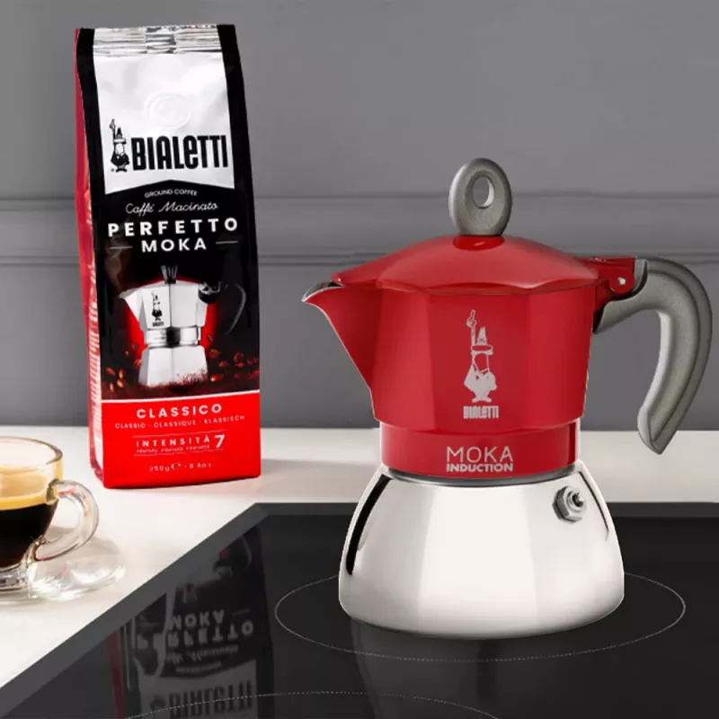 Bialetti Moka Induction cafeteira Moka 0,1 L vermelho prateado