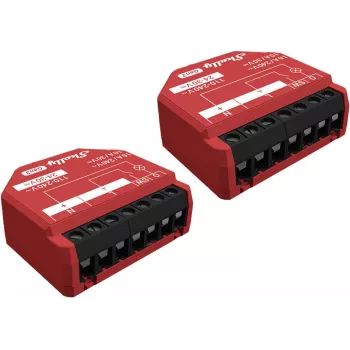 Interruptor inteligente Shelly SHELLY_1PM_GEN3_2ER — sem fios 110–240V, consumo de 1,2W, máx. 240V, caixa de plástico, 42×16×37 mm, pack de 2