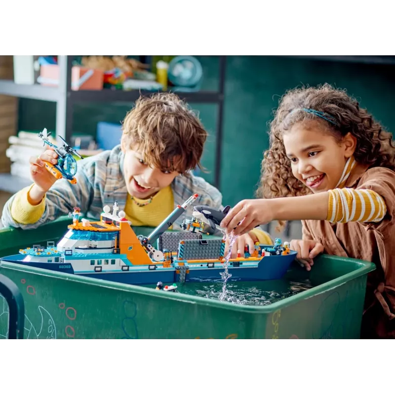 Brinquedo de construção LEGO City navio de expedição ao Ártico 60368 — 815 peças, 7+ anos, inclui 4 minifiguras