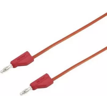 VOLTCRAFT Cabo de teste [ficha 4 mm - ficha 4 mm] 5 m vermelho MSB-300 (MSB-300-5-Rot)
