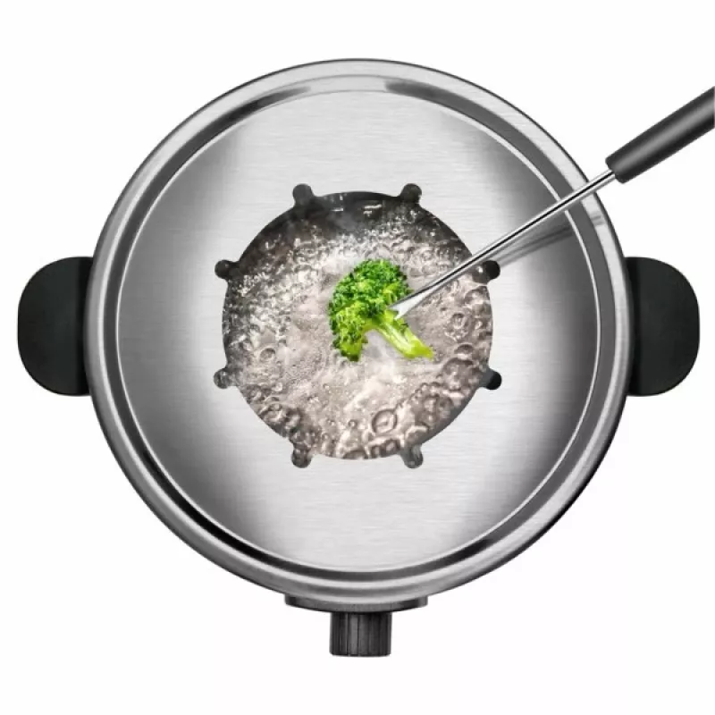Conjunto de fondue Taurus FF2 2 L para 8 pessoas, caixa de aço inoxidável, 1000 W, 230 V, preto/prateado