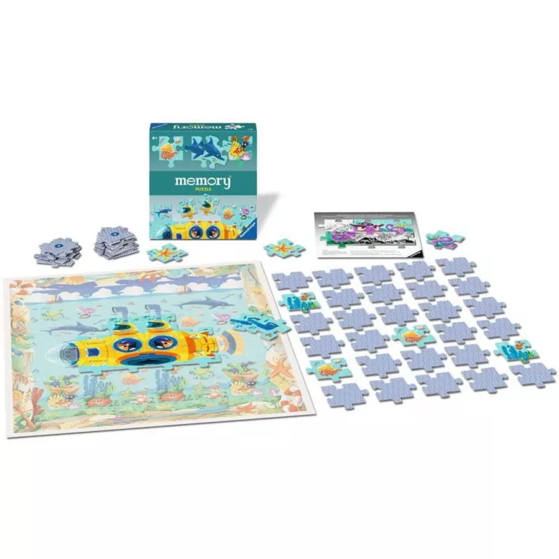 Puzzle memory mundo subaquático, jogo de tabuleiro