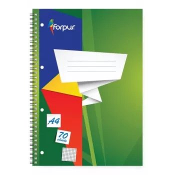 Bloco de espiral Forpus, A4/70, quadriculado, capa mole 0722-003