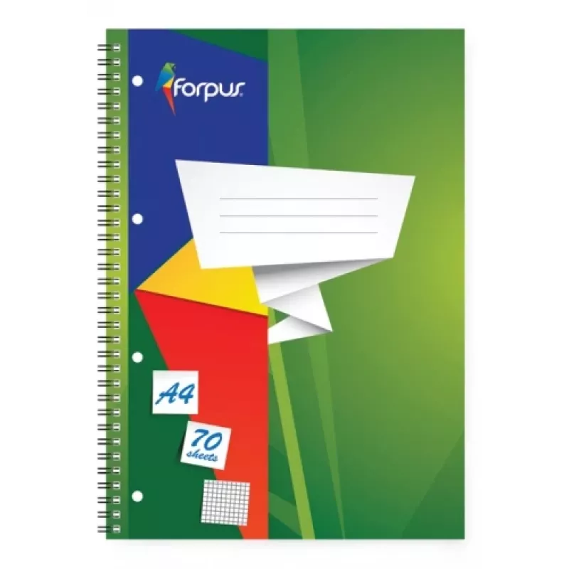 Bloco de espiral Forpus, A4/70, quadriculado, capa mole 0722-003