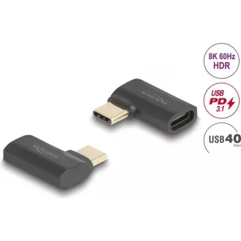 Adaptador USB DeLOCK 60245 40 Gbps USB Type-C PD 3.1 240 W angular