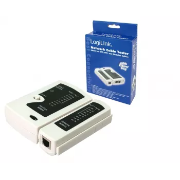 Testador de cabos, LogiLink WZ0010, aparelho de teste de cabos de rede