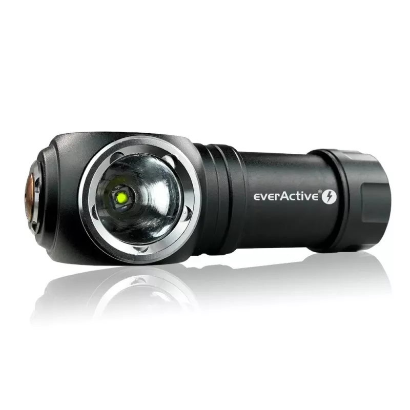 Lanterna LED 3 modos de funcionamento 10 W 500 lúmenes, corpo em alumínio, recarregável, à prova de água FL-55R Dripple - Everactive