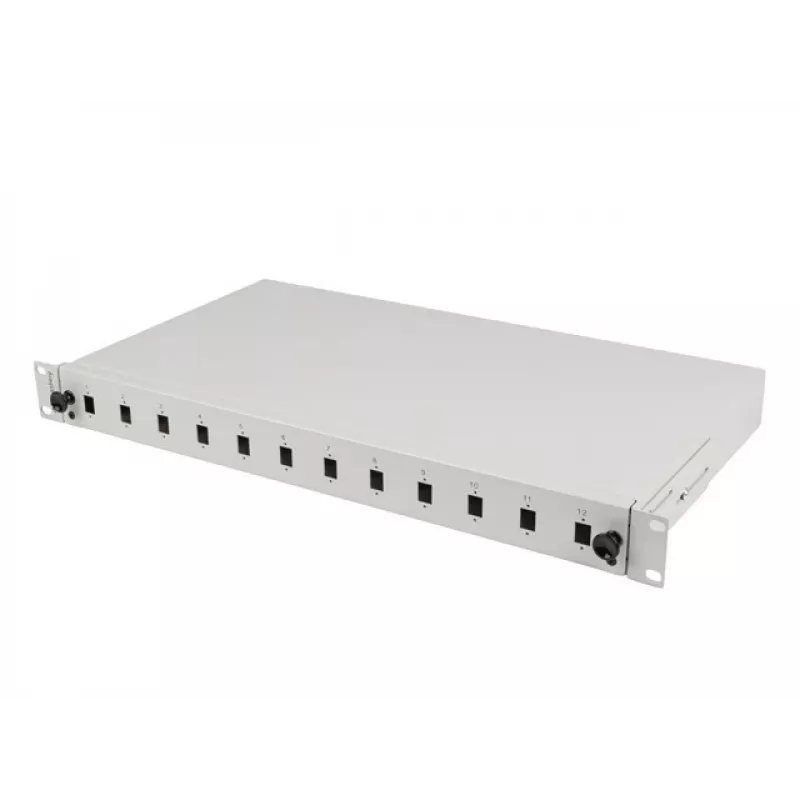 Patch panel Lanberg FOP1-12SS-LDS cinzento ABS aço 19 polegadas