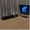 Régua de tomadas com carregador USB Gembird SPG5-U2-5-02, 5 tomadas, 1,5 m, 2x USB, preto